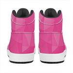 Pink Polygonal Geometric Print High Top Leather Sneakers