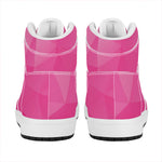 Pink Polygonal Geometric Print High Top Leather Sneakers