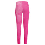 Pink Polygonal Geometric Print High-Waisted Pocket Leggings