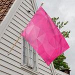 Pink Polygonal Geometric Print House Flag