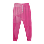 Pink Polygonal Geometric Print Jogger Pants