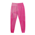 Pink Polygonal Geometric Print Jogger Pants