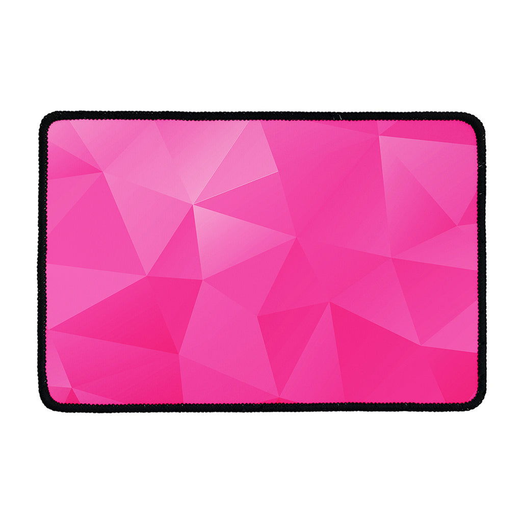 Pink Polygonal Geometric Print Kitchen Mat
