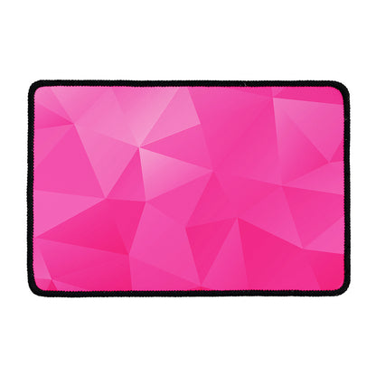Pink Polygonal Geometric Print Kitchen Mat