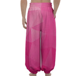 Pink Polygonal Geometric Print Lantern Pants