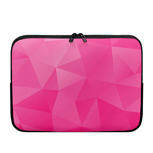 Pink Polygonal Geometric Print Laptop Sleeve