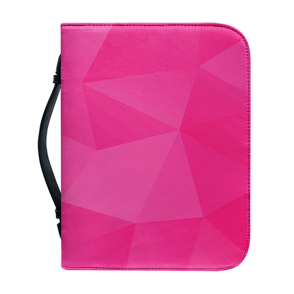 Pink Polygonal Geometric Print Leather Bible Cover
