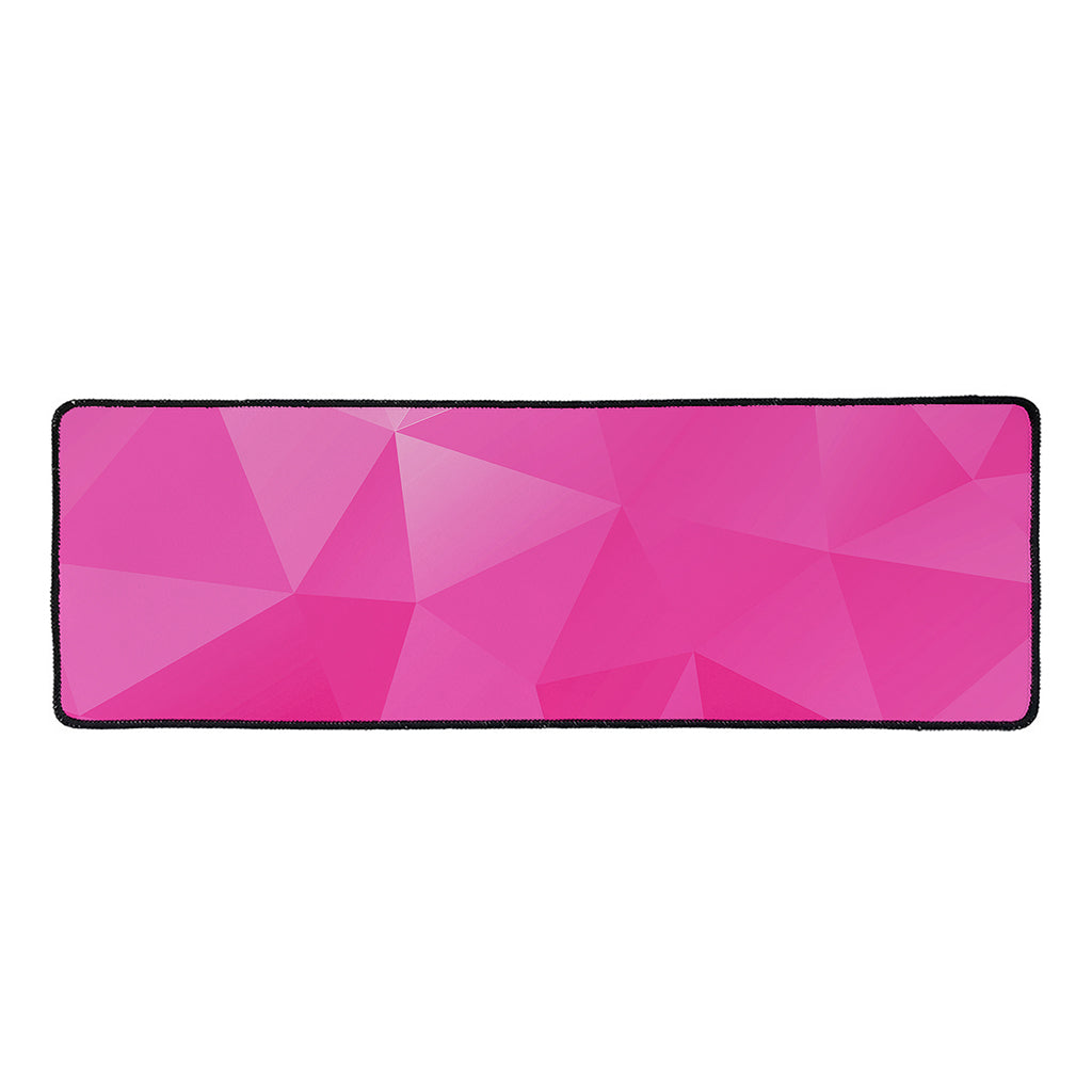 Pink Polygonal Geometric Print Long Kitchen Mat
