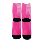 Pink Polygonal Geometric Print Long Socks