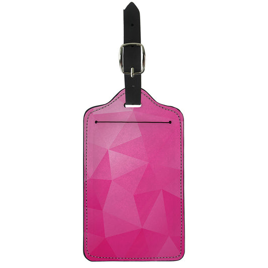 Pink Polygonal Geometric Print Luggage Tag