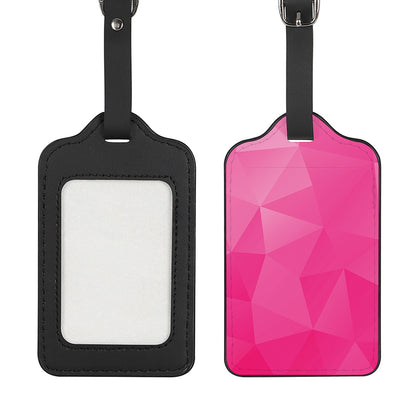 Pink Polygonal Geometric Print Luggage Tag