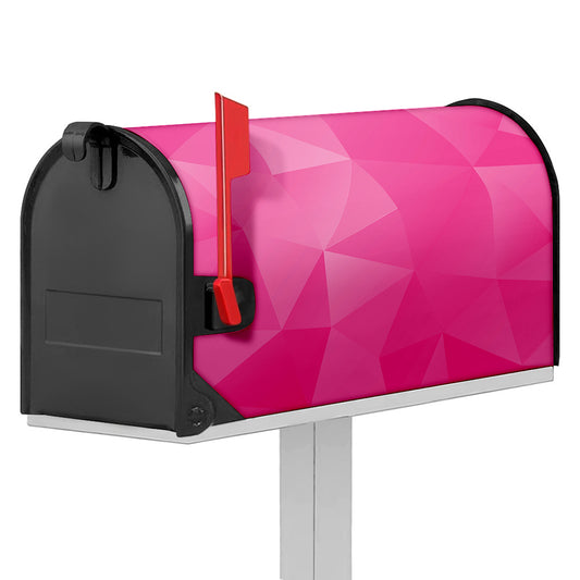 Pink Polygonal Geometric Print Mailbox Cover