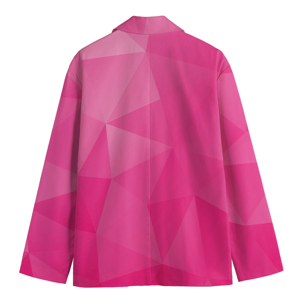 Pink Polygonal Geometric Print Men's Blazer