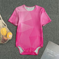 Pink Polygonal Geometric Print Men's Bodysuit