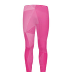 Pink Polygonal Geometric Print Men's leggings
