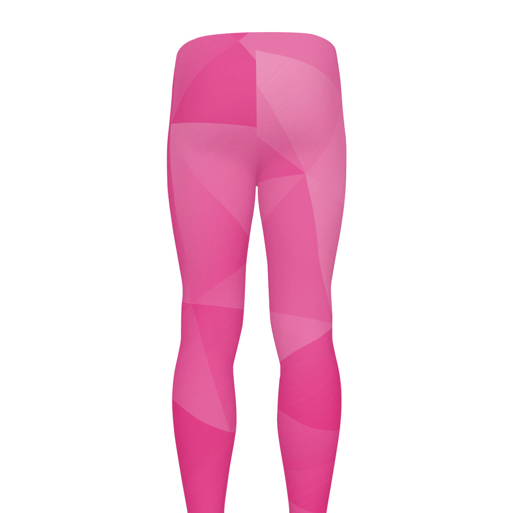 Pink Polygonal Geometric Print Men's leggings