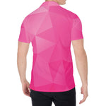 Pink Polygonal Geometric Print Men's Shirt