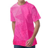 Pink Polygonal Geometric Print Men's Velvet T-Shirt