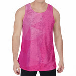 Pink Polygonal Geometric Print Men's Velvet Tank Top