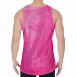 Pink Polygonal Geometric Print Men's Velvet Tank Top