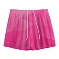 Pink Polygonal Geometric Print Mesh Shorts