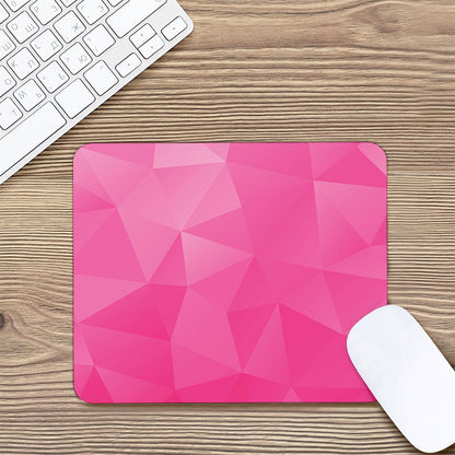 Pink Polygonal Geometric Print Mouse Pad
