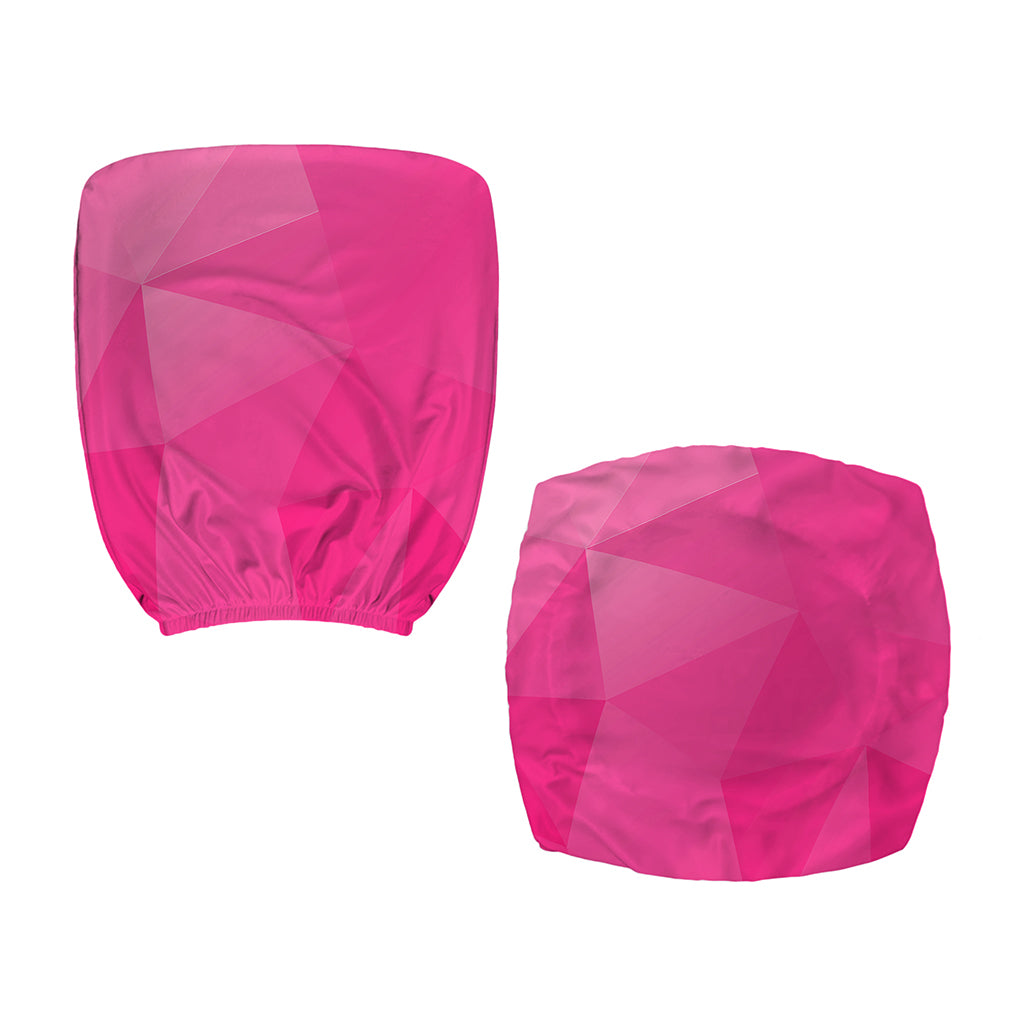 Pink Polygonal Geometric Print Office Chair Cover