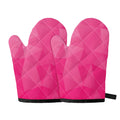 Pink Polygonal Geometric Print Oven Mitts