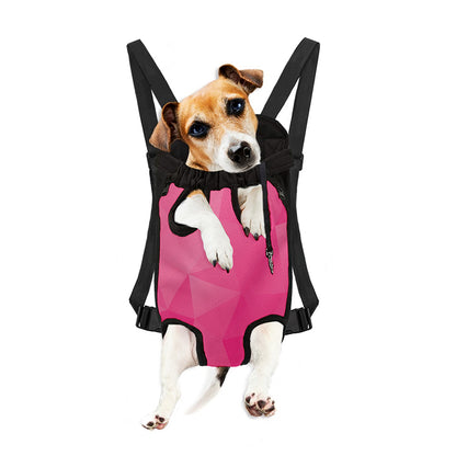 Pink Polygonal Geometric Print Pet Carrier Backpack
