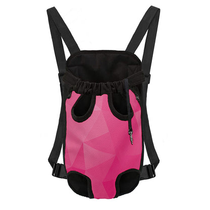 Pink Polygonal Geometric Print Pet Carrier Backpack