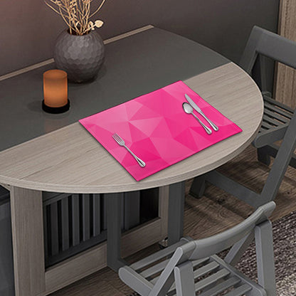 Pink Polygonal Geometric Print Placemat