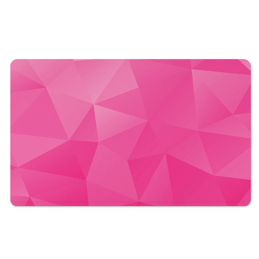 Pink Polygonal Geometric Print Polyester Doormat