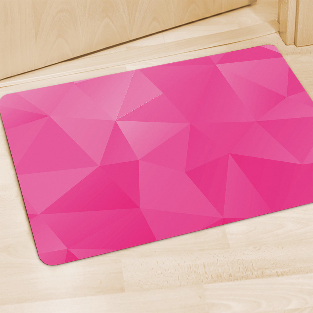 Pink Polygonal Geometric Print Polyester Doormat