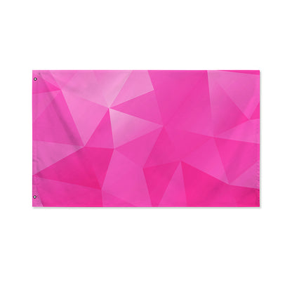 Pink Polygonal Geometric Print Polyester Flag