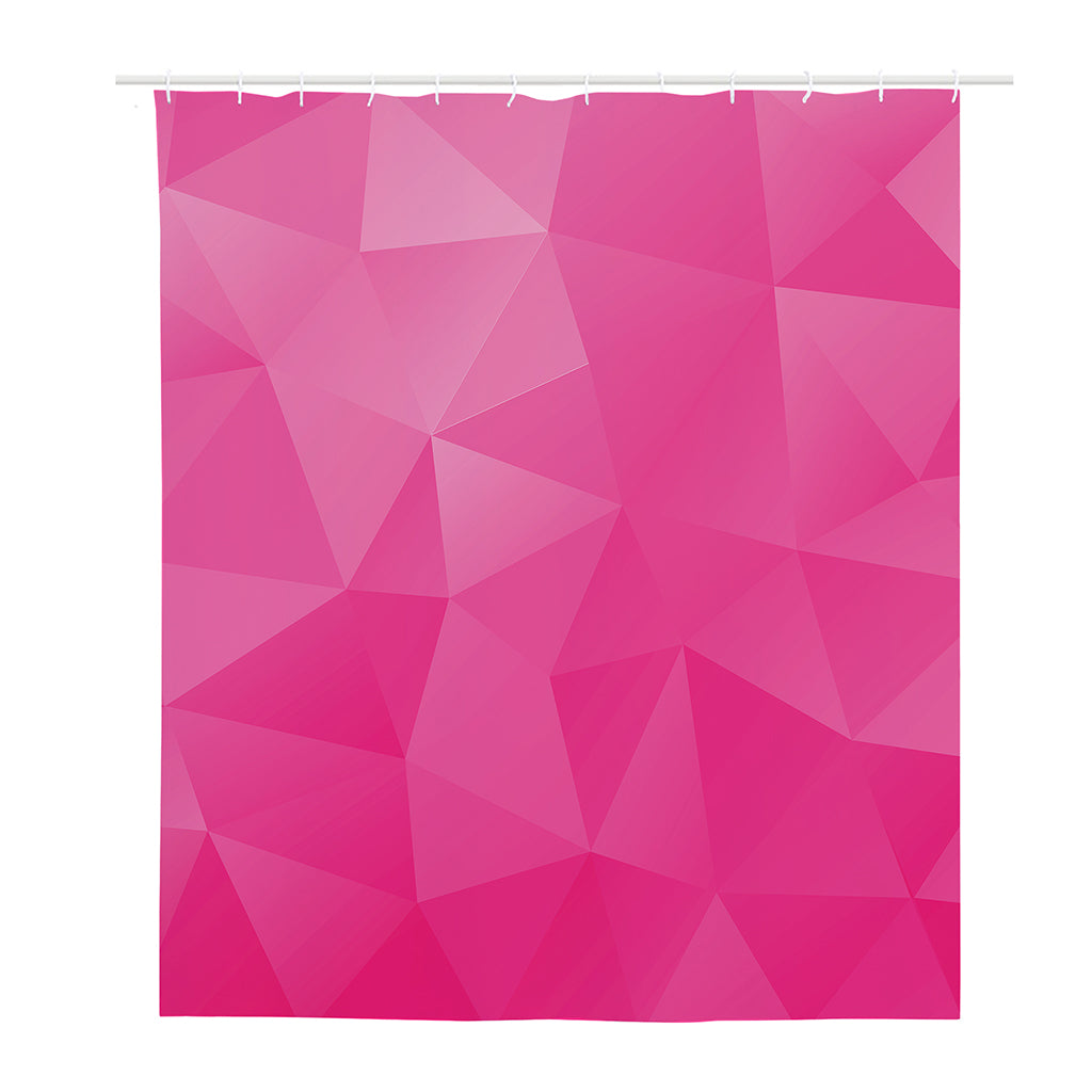 Pink Polygonal Geometric Print Polyester Shower Curtain
