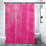 Pink Polygonal Geometric Print Premium Shower Curtain