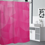 Pink Polygonal Geometric Print Premium Shower Curtain