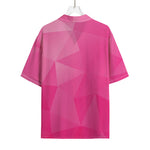 Pink Polygonal Geometric Print Rayon Hawaiian Shirt