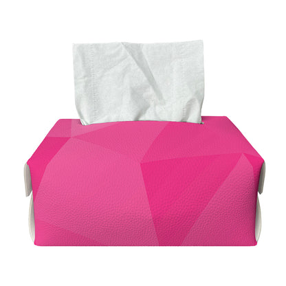 Pink Polygonal Geometric Print Rectangle Tissue Box Cover