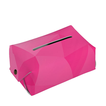 Pink Polygonal Geometric Print Rectangle Tissue Box Cover