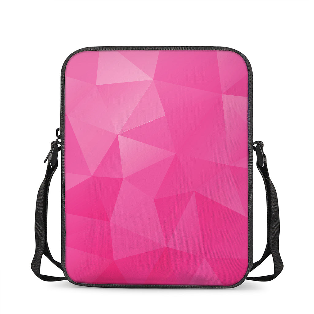 Pink Polygonal Geometric Print Rectangular Crossbody Bag