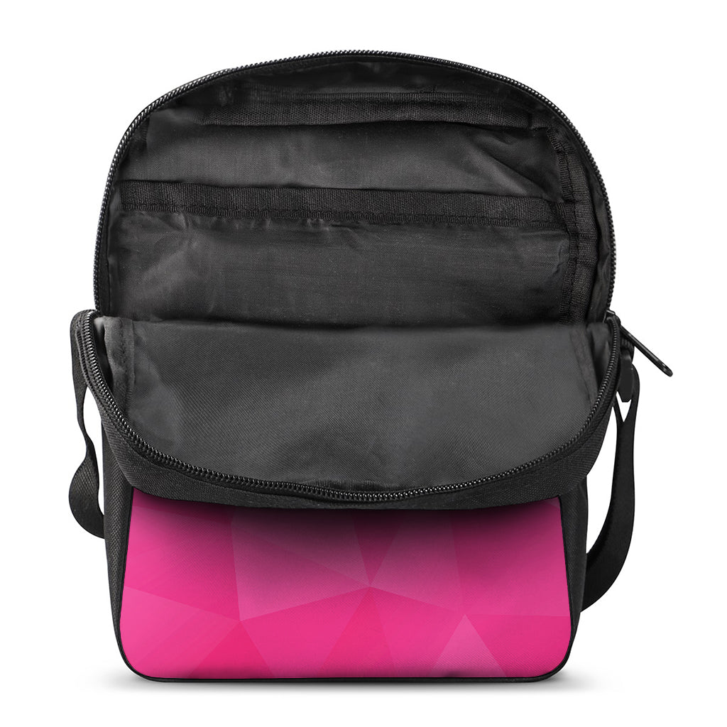 Pink Polygonal Geometric Print Rectangular Crossbody Bag