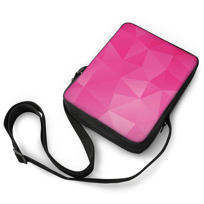 Pink Polygonal Geometric Print Rectangular Crossbody Bag