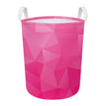 Pink Polygonal Geometric Print Round Laundry Basket