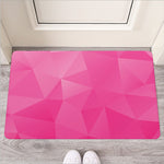 Pink Polygonal Geometric Print Rubber Doormat