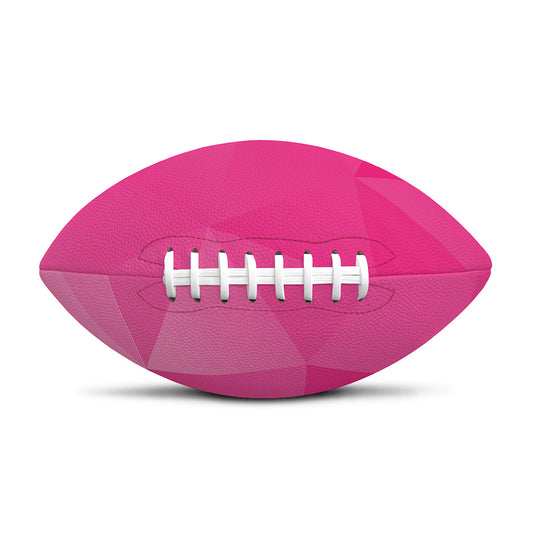 Pink Polygonal Geometric Print Rugby Ball