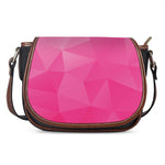 Pink Polygonal Geometric Print Saddle Bag