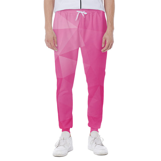 Pink Polygonal Geometric Print Scuba Joggers