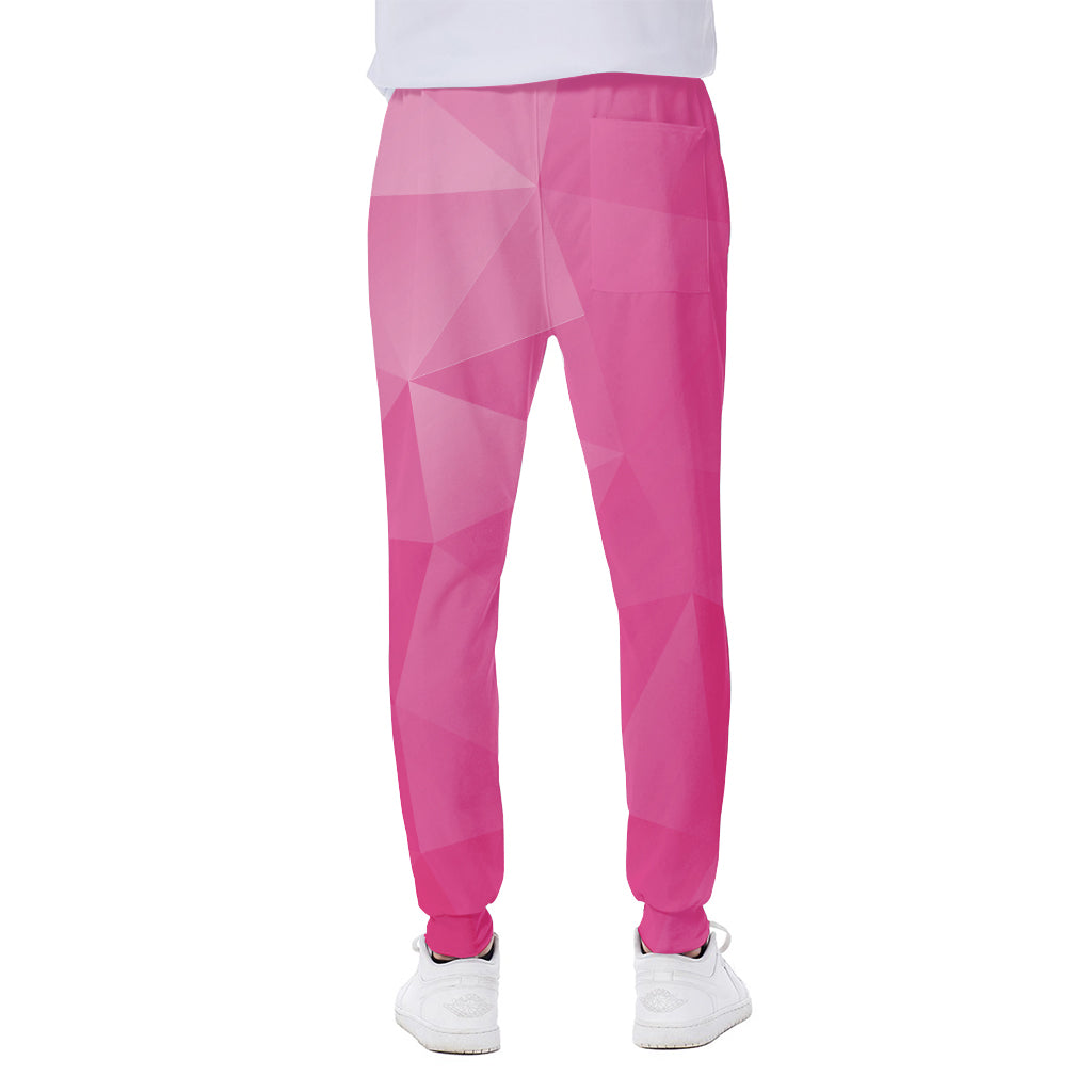 Pink Polygonal Geometric Print Scuba Joggers
