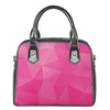 Pink Polygonal Geometric Print Shoulder Handbag